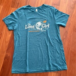 Adult L THE LONE GIRL BREWING COMPANY Waunakee Wisconsin Fish Fry Tee Shirt T63